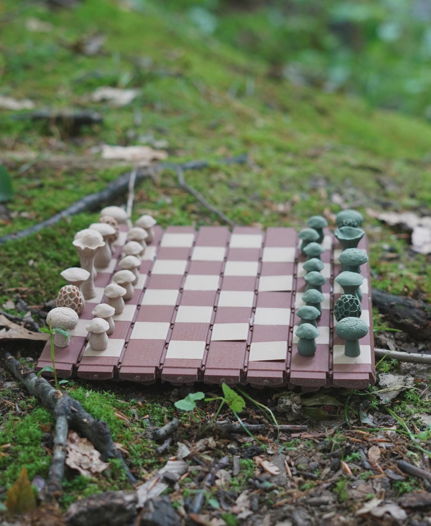 Forest Chess Set by ForgeCore | Nature-Inspired Chess Board & Pieces | 3D Printed Strategy Game | Gift for Chess Lovers