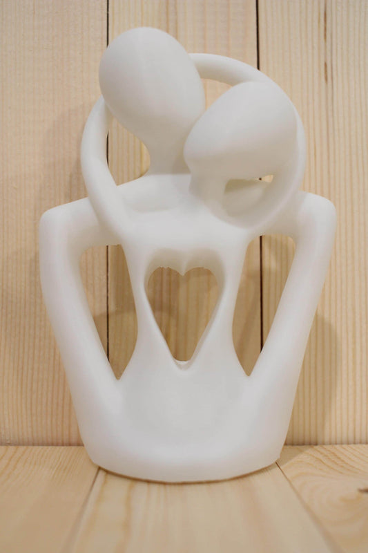 Abstract Embrace Sculpture | 3D Printed Art Decor | Gift for Couples