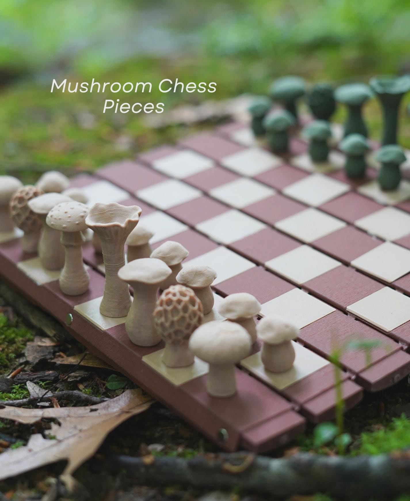 Forest Chess Set by ForgeCore | Nature-Inspired Chess Board & Pieces | 3D Printed Strategy Game | Gift for Chess Lovers