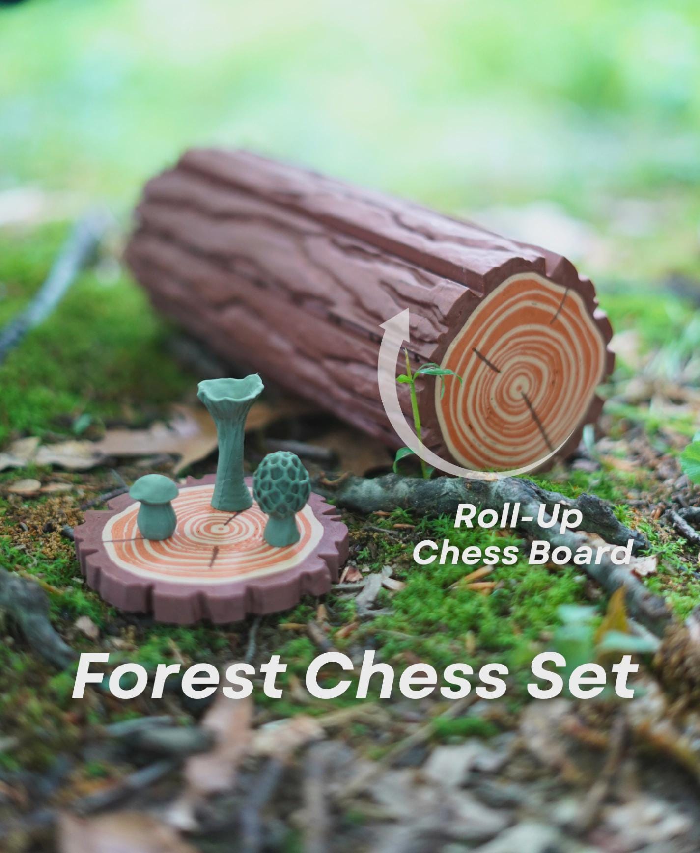 Forest Chess Set by ForgeCore | Nature-Inspired Chess Board & Pieces | 3D Printed Strategy Game | Gift for Chess Lovers