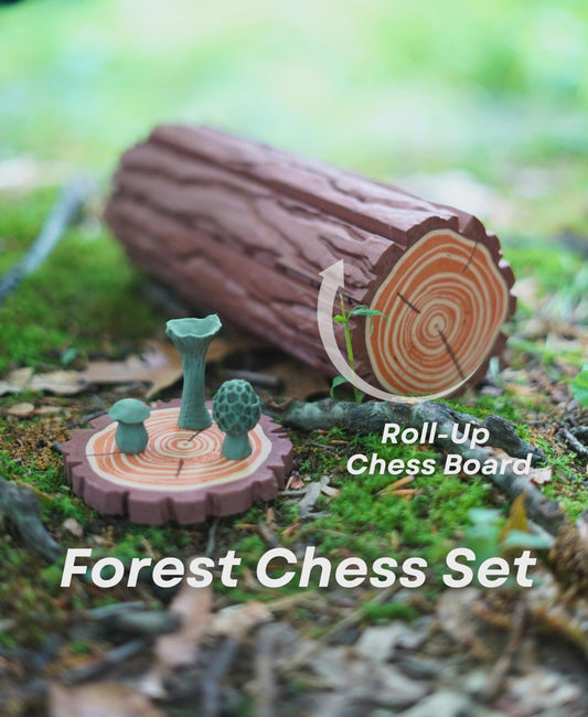 Forest Chess Set by ForgeCore | Nature-Inspired Chess Board & Pieces | 3D Printed Strategy Game | Gift for Chess Lovers