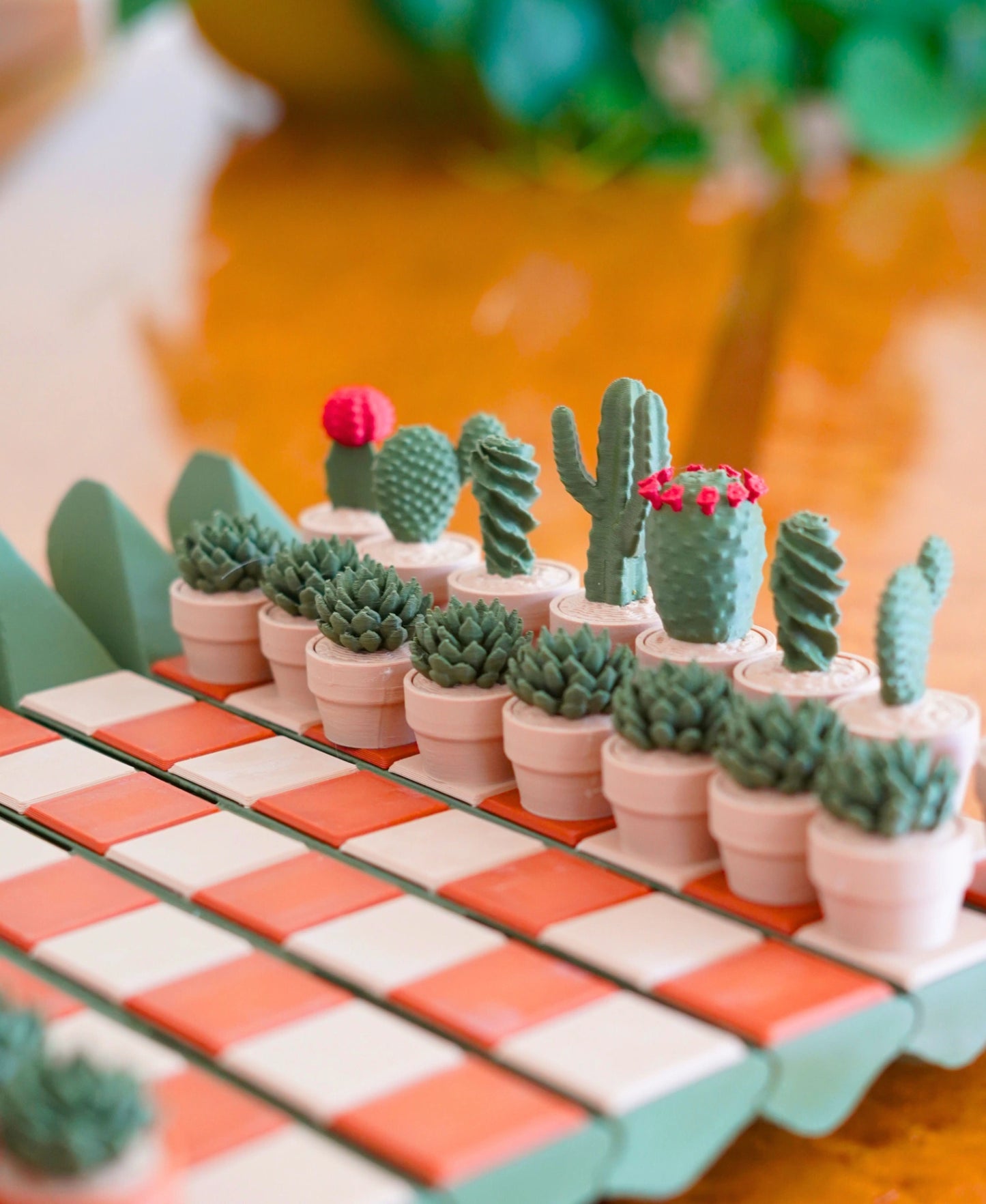 Cacti Chess Set | Desert-Inspired Chess Board & Pieces | 3D Printed Chess Game | Unique Gift for Chess Lovers | Home Decor