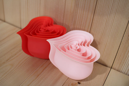 Heart Rose Sculpture | 3D Printed Rose-Shaped Heart | Romantic Home Decor