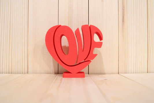 3D Printed LOVE Heart Sign | Valentine’s Day Decor | Romantic Shelf Decor Gift
