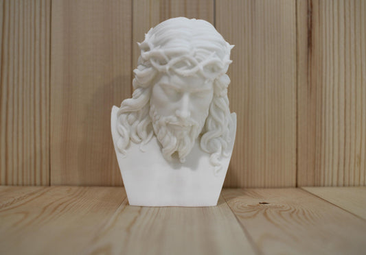 Crowned in Thorns Jesus Bust Statue | 3D Printed Christian Home Decor | Faith Gift & Prayer Room Decor