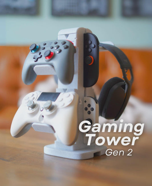 Gaming Tower Gen 2 | Controller & Headset Stand | Gaming Desk Organizer | Modular Storage | Gamer Gift